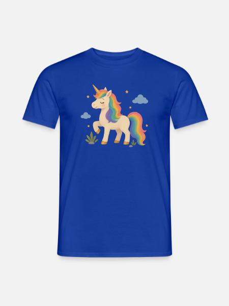 Zauberhaftes Einhorn mit Regenbogenmähne - Männer T-Shirt - Dunkelblau