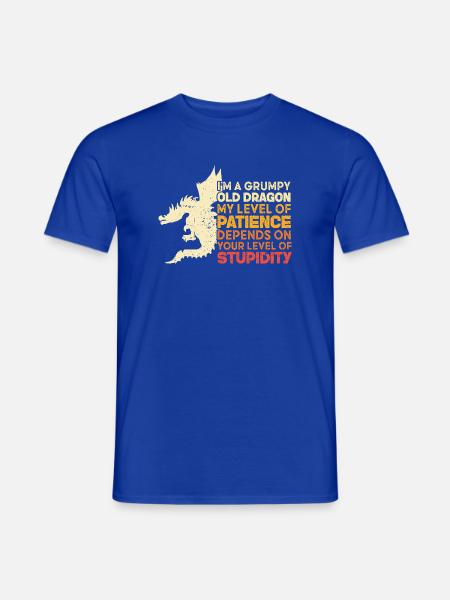 Grumpy Old Dragon Funny Patience Stupidity Graphic - Männer T-Shirt - Dunkelblau