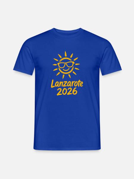 Lanzarote 2026 Sonnenlogo - Männer T-Shirt - Dunkelblau