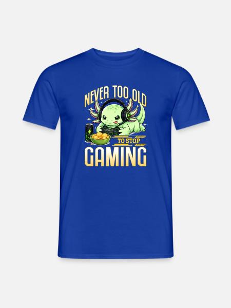 Funny Axolotl Gamer Gaming - Männer T-Shirt - Dunkelblau