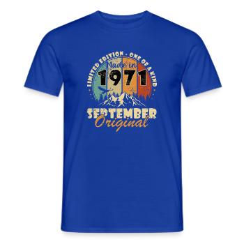 55. Geburtstag Geschenk Original September 1971 - Männer T-Shirt - Dunkelblau - Vorne - AI Model Male 178 light (178cm)