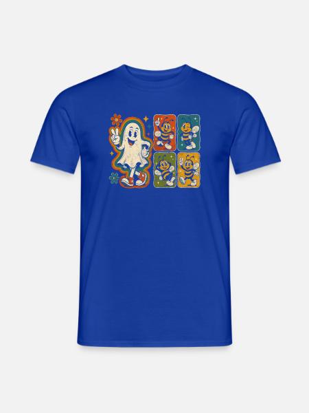 Geist und Bienchen Retro-Print - Männer T-Shirt - Dunkelblau
