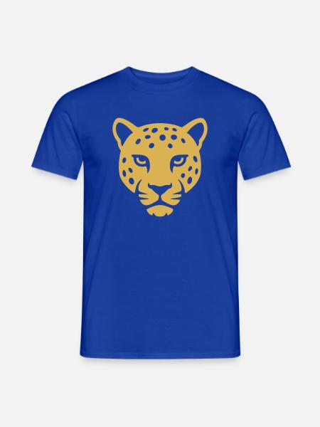 Diskreter minimalistischer Leopard in Gold - Männer T-Shirt - Dunkelblau