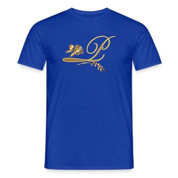 Initiale P mit Rose - Männer T-Shirt - Dunkelblau - Vorne - AI Model Male 178 light (178cm)