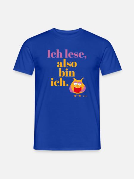 Ich lese, also bin ich!  - Männer T-Shirt - Dunkelblau