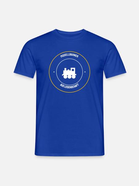 Modellbahn Modellbahner Geschenk Emblem - Männer T-Shirt - Dunkelblau