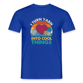 Ich mache aus Garn coole Sachen – Häkelmacher - Männer T-Shirt - Dunkelblau - Vorne - AI Model Male 178 light (178cm)
