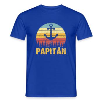 Papitän Papa Kapitän Anker Vatertag Geschenk - Männer T-Shirt - Dunkelblau - Vorne - AI Model Male 178 light (178cm)
