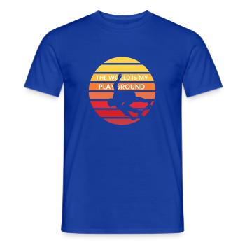 Die Welt ist mein Spielplatz - Männer T-Shirt - Dunkelblau - Vorne - AI Model Male 178 light (178cm)