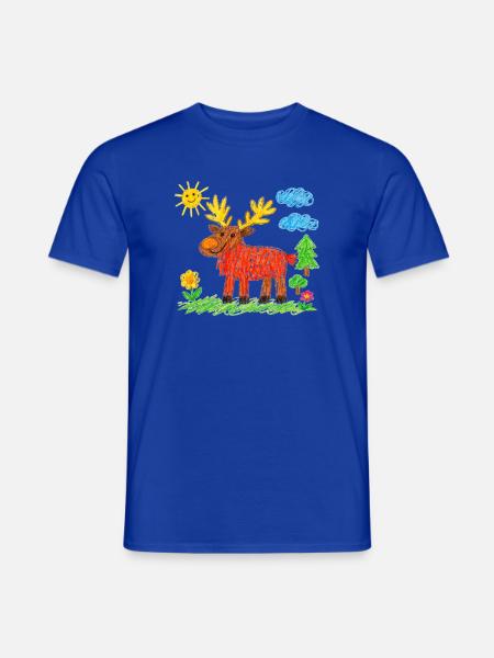 Sonnenbeschienene Hirsche auf der Spielischen Wiese - Männer T-Shirt - Dunkelblau