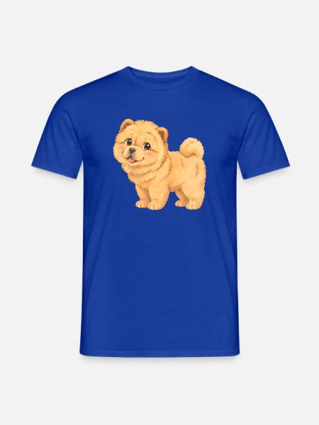 Chow-Chow – flauschiger hellbrauner Hundewelpe - Männer T-Shirt - Dunkelblau