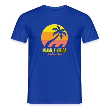 Miami-Florida-Palmen-Sonnenuntergang - Männer T-Shirt - Dunkelblau - Vorne - AI Model Male 178 light (178cm)