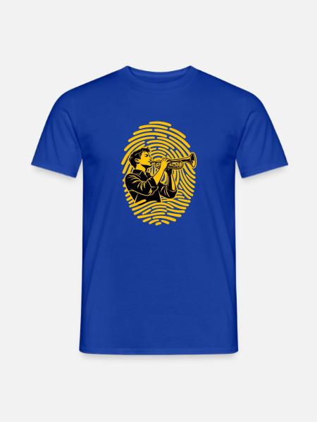 Trompete Fingerabdruck Trompeter Jazz Blasmusik - Männer T-Shirt - Dunkelblau