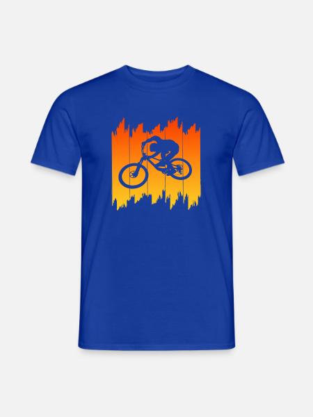 Radfahrer Silhouette Sonnenaufgang Biker - Männer T-Shirt - Dunkelblau