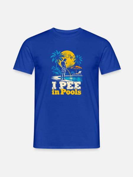 Tropischer Retro-Pool-Print - Männer T-Shirt - Dunkelblau