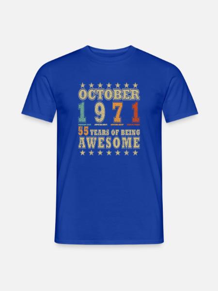 Originaler Oktober 1971 Retro-Stil - Männer T-Shirt - Dunkelblau