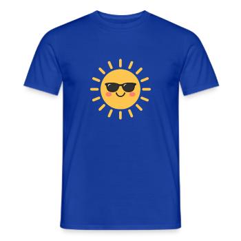Fröhliche Sonne mit Sonnenbrille - Männer T-Shirt - Dunkelblau - Vorne - AI Model Male 178 light (178cm)