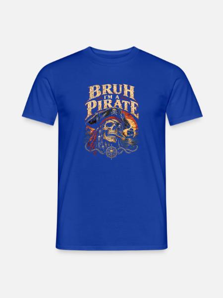 Piratenschädel mit Segel-Licht - Männer T-Shirt - Dunkelblau