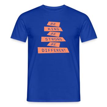 Be Kind Be Strong Be Different Spruch Logo Text - Männer T-Shirt - Dunkelblau - Vorne - AI Model Male 178 light (178cm)