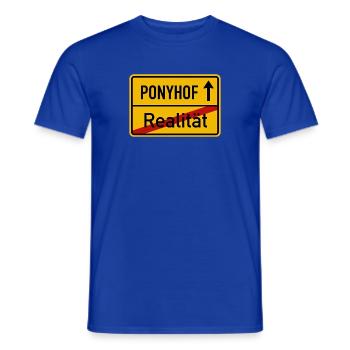 Ponyhof Realität Ortsschild Lustig Spruch Humor - Männer T-Shirt - Dunkelblau - Vorne - AI Model Male 178 light (178cm)