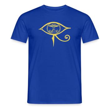 Auge von Horus, antikes UFO - Männer T-Shirt - Dunkelblau - Vorne - AI Model Male 178 light (178cm)