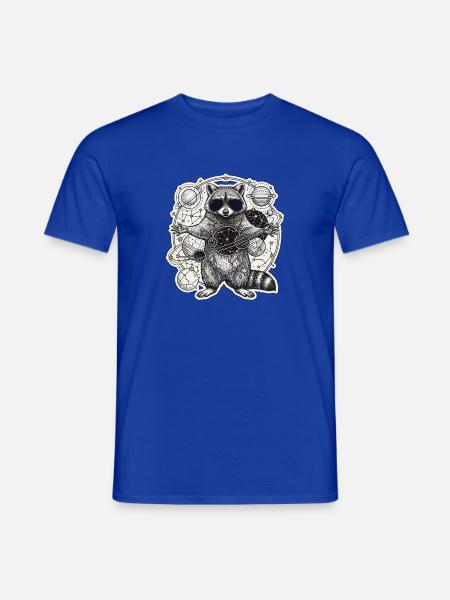 Kosmischer Waschbär - Männer T-Shirt - Dunkelblau