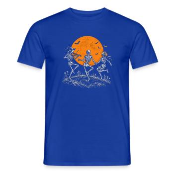 Tanzende Skelette im Mondschein - Männer T-Shirt - Dunkelblau - Vorne - AI Model Male 178 light (178cm)