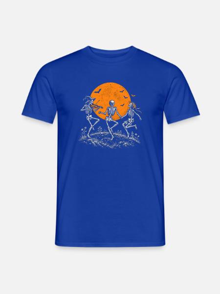 Tanzende Skelette im Mondschein - Männer T-Shirt - Dunkelblau