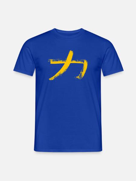 Kraft - Auf Japanisch / Kohle Schriftzeichen - Männer T-Shirt - Dunkelblau