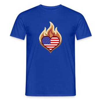 Flammenherz USA Flagge - Männer T-Shirt - Dunkelblau - Vorne - AI Model Male 178 light (178cm)