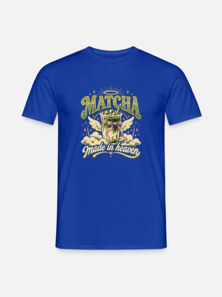 Matcha Himmel Becher - Männer T-Shirt - Dunkelblau