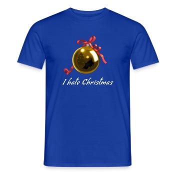 I hate Christmas - Kaputte Christbaumkugel Gold - Männer T-Shirt - Dunkelblau - Vorne - AI Model Male 178 light (178cm)