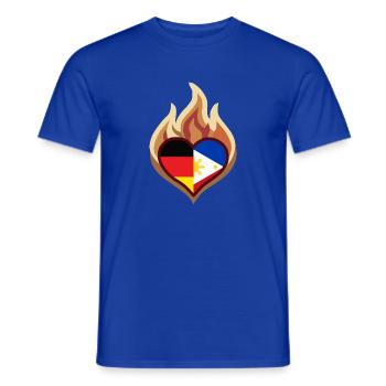 Herz in Flammen: Deutschland Philippinen - Männer T-Shirt - Dunkelblau - Vorne - AI Model Male 178 light (178cm)