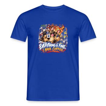  Everything Is Fine I Have Coffee Französische - Männer T-Shirt - Dunkelblau - Vorne - AI Model Male 178 light (178cm)