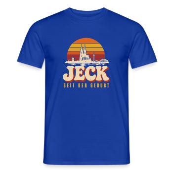 Jeck seit der Geburt Kölner Karneval Rosenmontag - Männer T-Shirt - Dunkelblau - Vorne - AI Model Male 178 light (178cm)