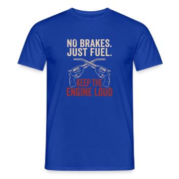No Brakes Just Fuel Vintage Garage Zapfpistole - Männer T-Shirt - Dunkelblau - Vorne - AI Model Male 178 light (178cm)