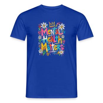 Mental Health Matters Graffiti Flowers - Männer T-Shirt - Dunkelblau - Vorne - AI Model Male 178 light (178cm)