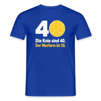 40. Geburtstag Handball – Wurfarm ist erst 25 - Männer T-Shirt - Dunkelblau - Vorne - AI Model Male 178 light (178cm)