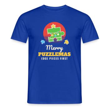 Fröhliche Puzzlemas Lustiges Puzzlepuzzle Weihnachten - Männer T-Shirt - Dunkelblau - Vorne - AI Model Male 178 light (178cm)
