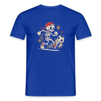 Retro-Skelett im Soccer-Action - Männer T-Shirt - Dunkelblau - Vorne - AI Model Male 178 light (178cm)