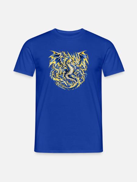 Donnerschlag-Blitzdrache - Männer T-Shirt - Dunkelblau