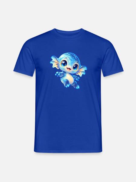 Niedlicher blauer Weltraumfreund - Männer T-Shirt - Dunkelblau