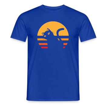 Katze Sonnenuntergang - Männer T-Shirt - Dunkelblau - Vorne - AI Model Male 178 light (178cm)