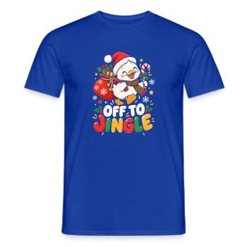 Weihnachts-Pinguin auf Tour - Männer T-Shirt - Dunkelblau - Vorne - AI Model Male 178 light (178cm)