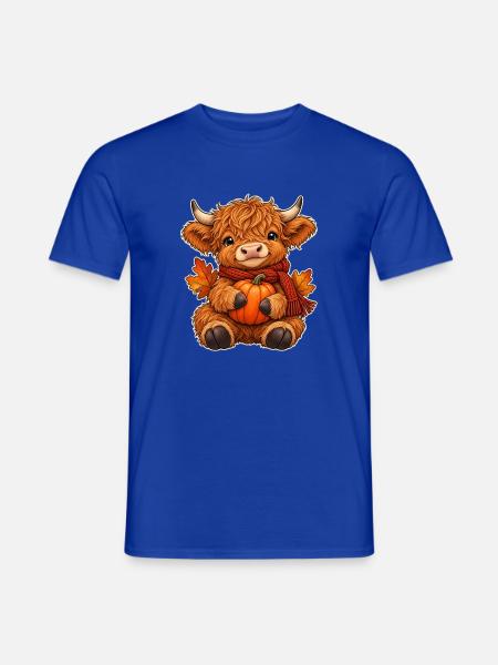 Gemütliche Highland-Kuh - Männer T-Shirt - Dunkelblau