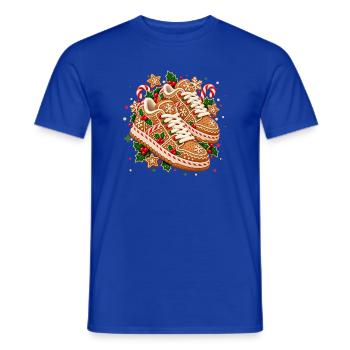 Weihnachtliche Lebkuchen-Sneaker mit Zuckerstangen - Männer T-Shirt - Dunkelblau - Vorne - AI Model Male 178 light (178cm)