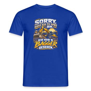 Zu spät? Bagger-Story mit Humor - Männer T-Shirt - Dunkelblau - Vorne - AI Model Male 178 light (178cm)