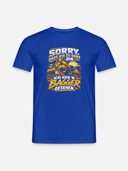 Bagger gesehen – Lustiger Baggerfahrer Spruch - Männer T-Shirt - Dunkelblau