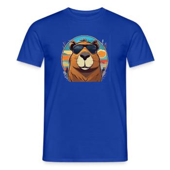 Kapybara mit Brille - Männer T-Shirt - Dunkelblau - Vorne - AI Model Male 178 light (178cm)