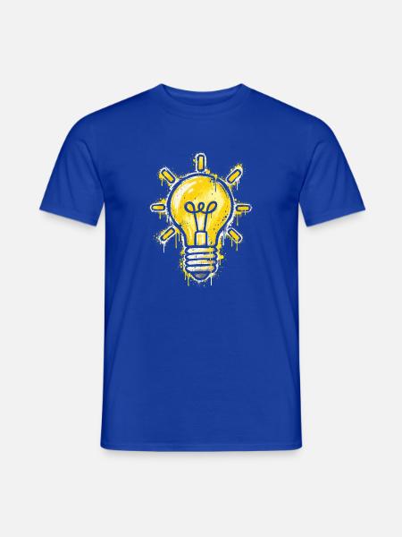 Leuchtende Idee Motiv - Männer T-Shirt - Dunkelblau